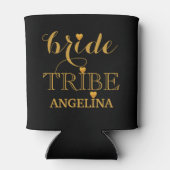 Bride Tribe (Black and Gold Wedding Bride) Blikjeskoeler (Achterkant)