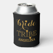 Bride Tribe (Black and Gold Wedding Bride) Blikjeskoeler (Blikje Achterkant)