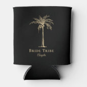 Bride Tribe Black Gold Palm Tree (aangepast) Blikjeskoeler (Voorkant)
