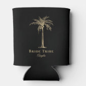 Bride Tribe Black Gold Palm Tree (aangepast) Blikjeskoeler (Achterkant)