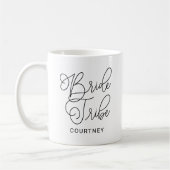 Bride Tribe Black Modern Script Custom Wedding Koffiemok (Links)