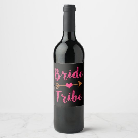 Bride Tribe Bridesmaid bouteille de vin étiquettes (Devant)