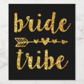 Bride Tribe Bridesmaid bouteille de vin étiquettes (Étiquettes simples)