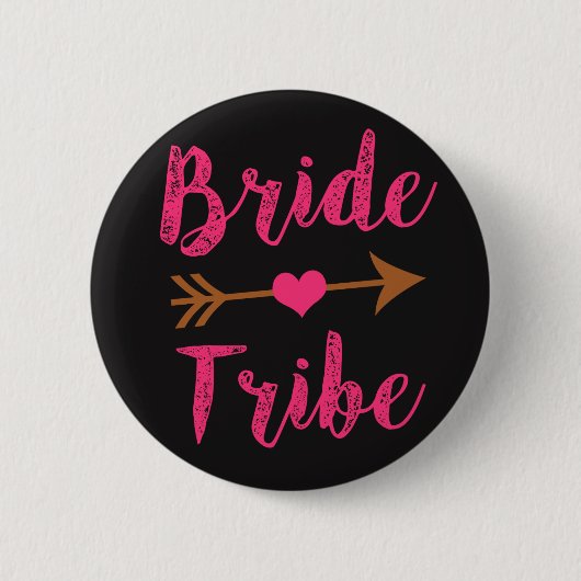 Bride Tribe Bridesmaid Roze Manusknopen Ronde Button 5,7 Cm (Voorkant)