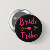 Bride Tribe Bridesmaid Roze Manusknopen Ronde Button 5,7 Cm (Voorkant /achterkant)