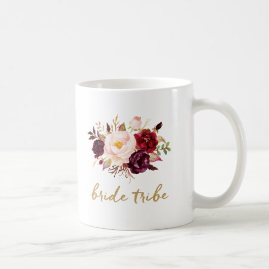 Bride Tribe Coffee Mok - Floral, Rozen (Rechts)