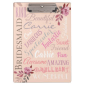 Bride Tribe Gepersonaliseerd Herfst Roos Goud Klembord (Voorkant)