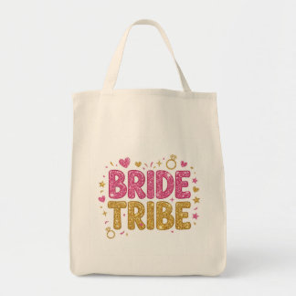 Bride Tribe Glitter Tote Bag