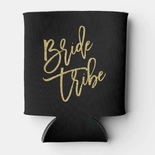 Bride Tribe Gold Glitter Script Blikjeskoeler
