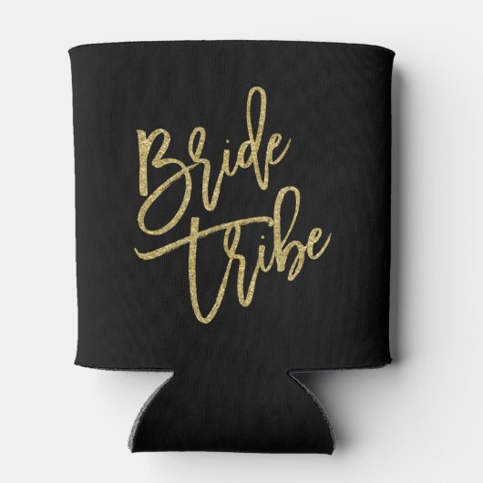 Bride Tribe Gold Glitter Script Blikjeskoeler