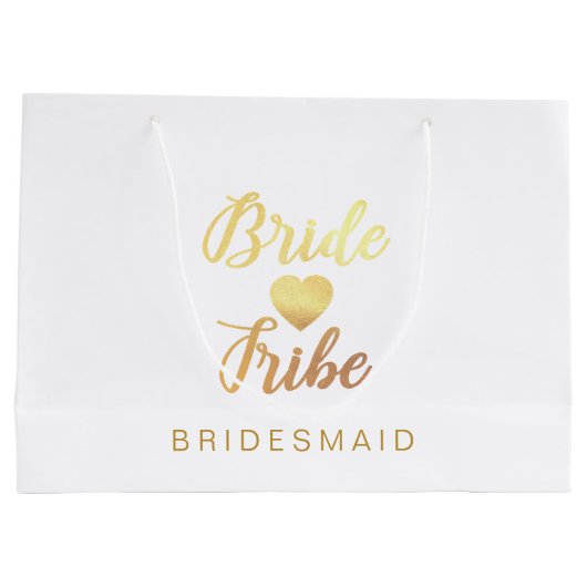 Bride Tribe Heart Persoonlijke Bridesmaid Naam Groot Cadeauzakje (Achterkant)