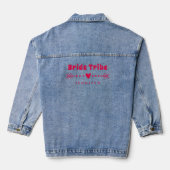 Bride Tribe - Hot Pink Bachelorette / Bridal Party Denim Jacket (Achterkant)