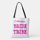 Bride Tribe Hot rose Bachelorette Sac fourre-tout (Dos)