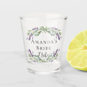 Bride tribe lavendel eucalyptus bachelorette shot glas (Voorkant)