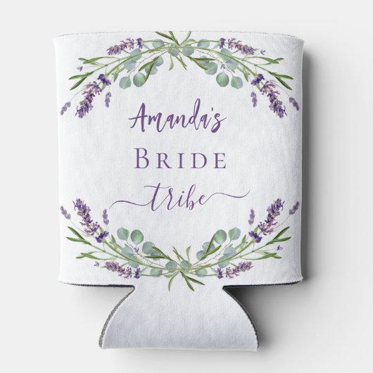 Bride tribe lavender eucalyptus greenery name blikjeskoeler (Achterkant)
