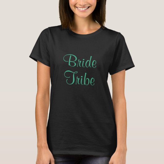 Bride Tribe Mint Green Black Cute Weduwteam T-shirt (Voorkant)
