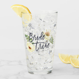 Bride Tribe Modern Waterverf Floral Foliage Glas