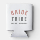 Bride Tribe | Moderne roze bachelorette Bridesmaid Blikjeskoeler (Achterkant)