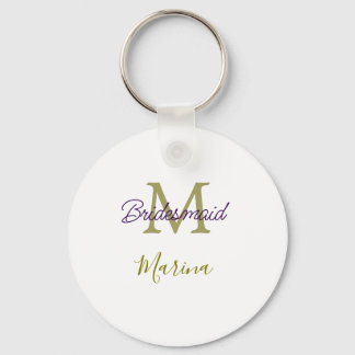 Bride tribe monogram bridal shower simple golden p sleutelhanger