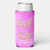 Bride Tribe Roze Marmer Patroon (Seltzer Achterkant)