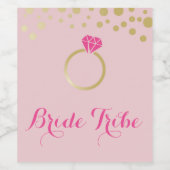 Bride Tribe Vin Étiquette - Rose et Or (Étiquettes simples)