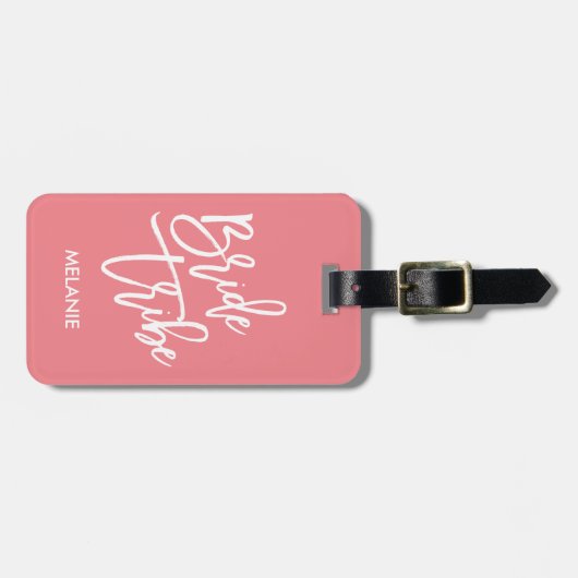 Bride Tribe White Script Bagagelabel (Voorkant horizontaal)