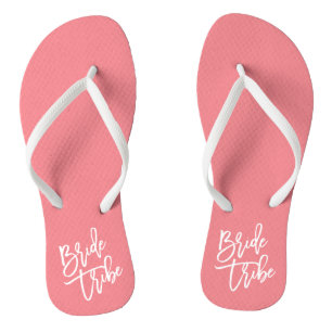 Bride Tribe White Script Teenslippers