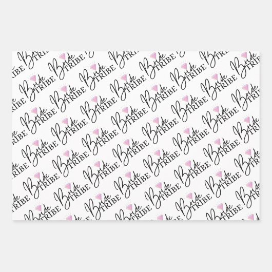 Bride Tribe Wrapping Paper Flat Sheet Set 3 (Voorkant)