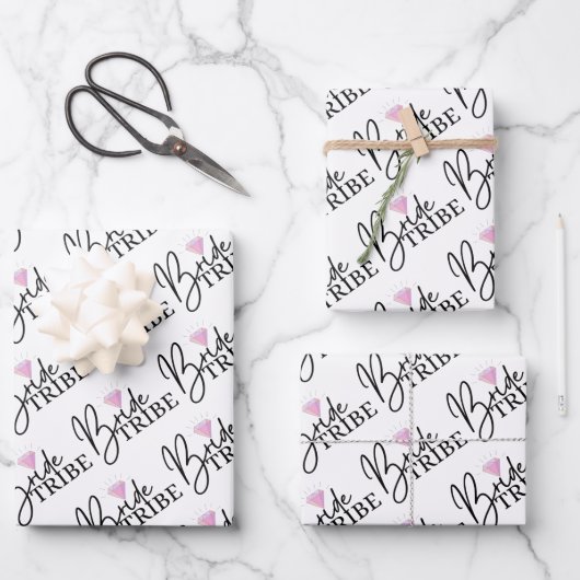 Bride Tribe Wrapping Paper Flat Sheet Set 3 (Voorkant)