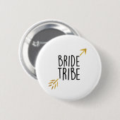 {Bride Tribe} Zwart & Goud Ronde Button 5,7 Cm (Voorkant /achterkant)