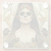 Bride van de dood Gothic Horror Glazen Onderzetter (Achterkant)