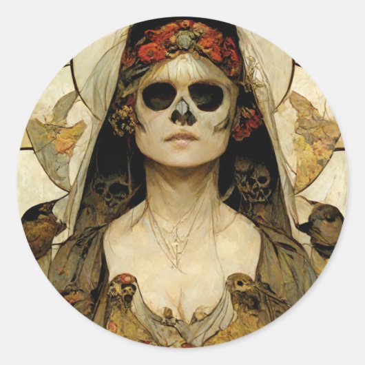 Bride van de dood Gothic Horror Ronde Sticker (Voorkant)