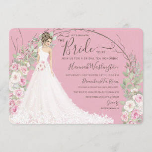 Bride van de Witte Dress Bridal Tea Shower Kaart