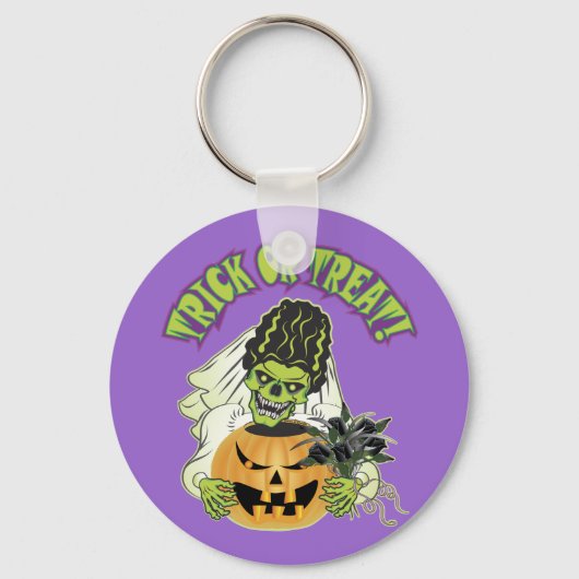 Bride van Frankenstein Skull Sleutelhanger (Voorkant)