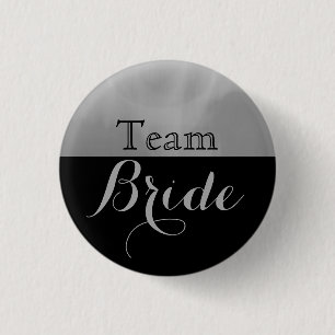 Bride van het grijze en zwarte bruiloft ronde button 3,2 cm