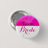 Bride van het roze en witte bruiloft ronde button 3,2 cm (Voorkant /achterkant)