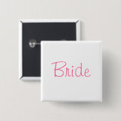 Bride Vierkante Button 5,1 Cm (Voorkant /achterkant)