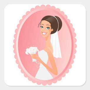 Bride Vierkante Sticker