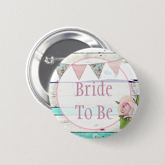 Bride voor de  Rustic Wedding Button van Shabby (Voorkant /achterkant)