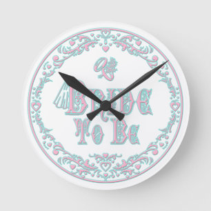 Bride voor Veil, Fancy roze - Blauwgroen Vintage Ronde Klok