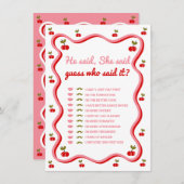 Bride vs Groom Retro Cherry douche Carte de jeu (Devant / Derrière)