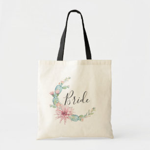 Bride. Waterverf succulenten. Bindcactus Tote Bag