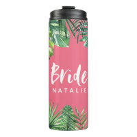 Bride waterverf tropische bladbachelorette