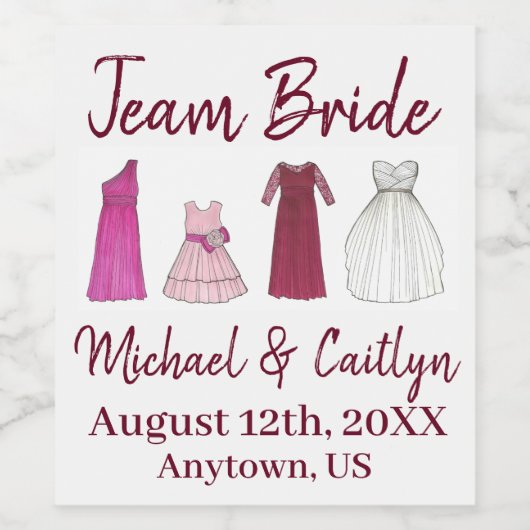 Bride Weddenschap Bodempartij Wijn Etiket (Enkel label)