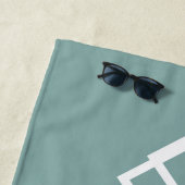 Bride Wedding Blauwgroen White Hearts Strandlaken (In situ)