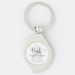 Bride Wedding Dress Favor Personalized Sleutelhanger