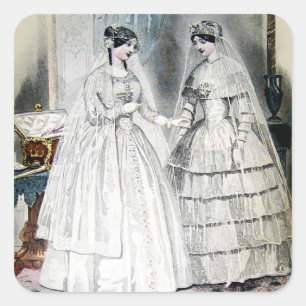 bride Wedding Dress Vierkante Sticker