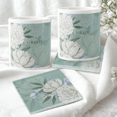 Bride Wedding Gift – Sage Green & Peonies Extra Grote Beker