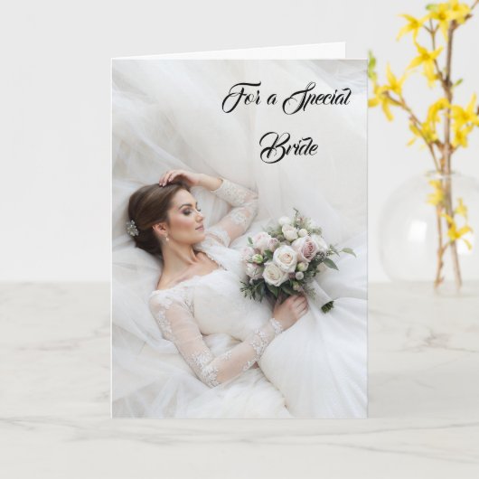 Bride Wedding Kaart (Gele Bloem)