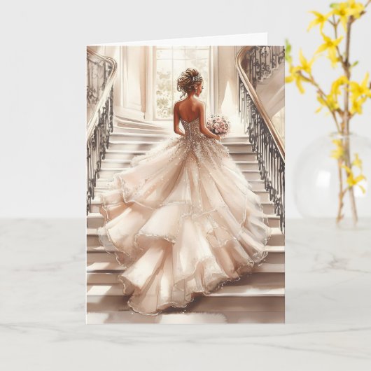 Bride Wedding Kaart (Gele Bloem)